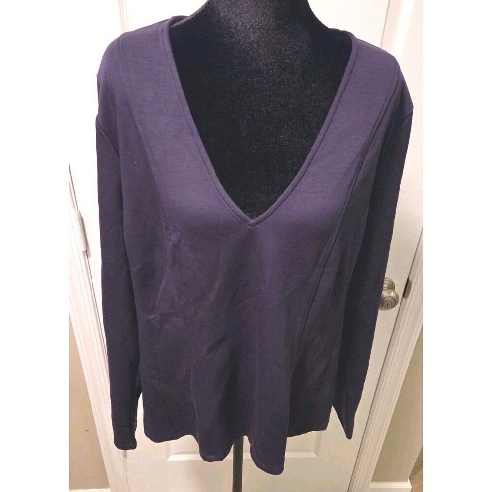 Banana Republic Women's Size XXL, V-Neck, Long Sleeve Top, purple/blue - NWT